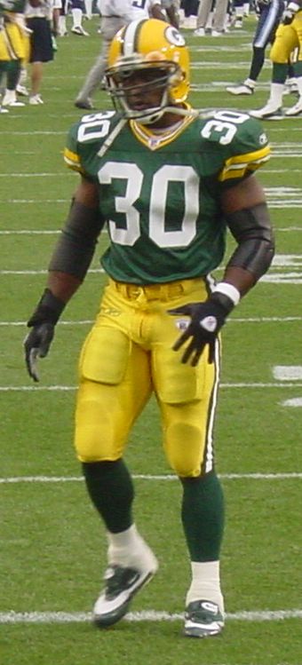 Ahman Green in his number 30 Green Bay Packers uniform